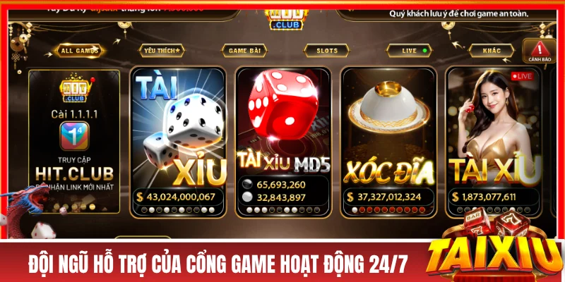 Đội ngũ hỗ trợ của sân chơi tài xỉu hoạt động 24/7